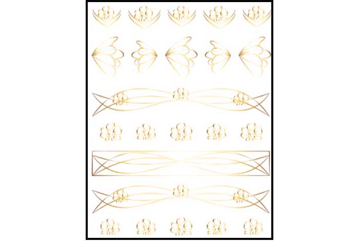 28 - Golden Flowers & Wings Stickers