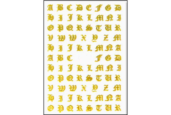 OLD ENGLISH LETTERS STICKERS (GOLD)